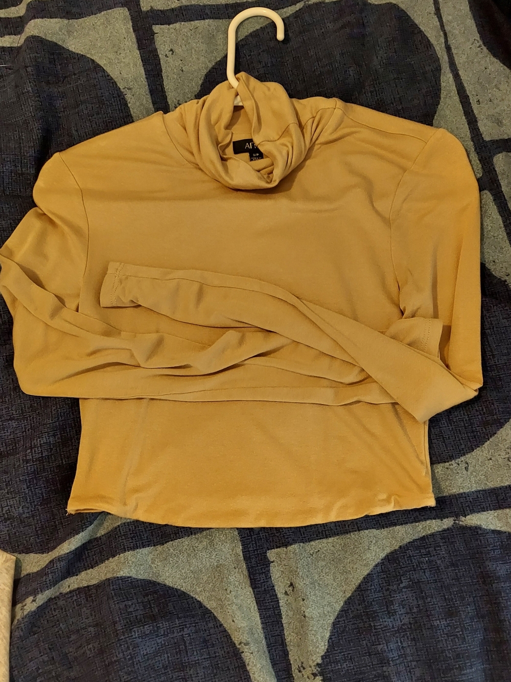 AFRM Mustard Yellow Turtleneck Crop Top